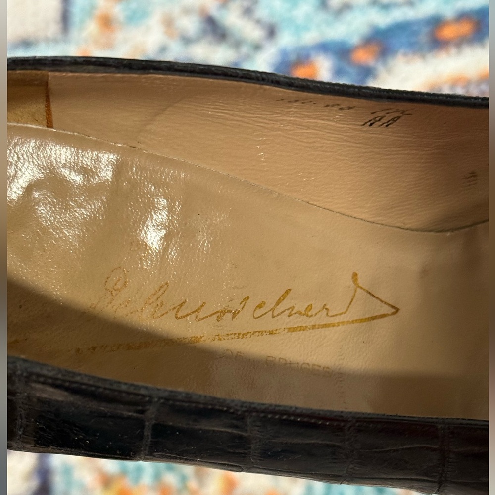 7.5 AA — Vintage croc leather heels - Debusschère of Bruges - Picture 5 of 7